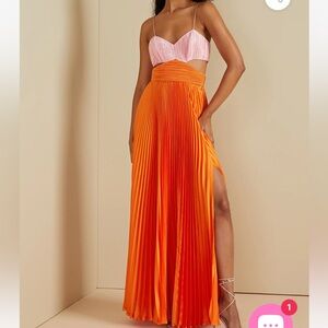 AMUR Elodie Floral Cutout Gown